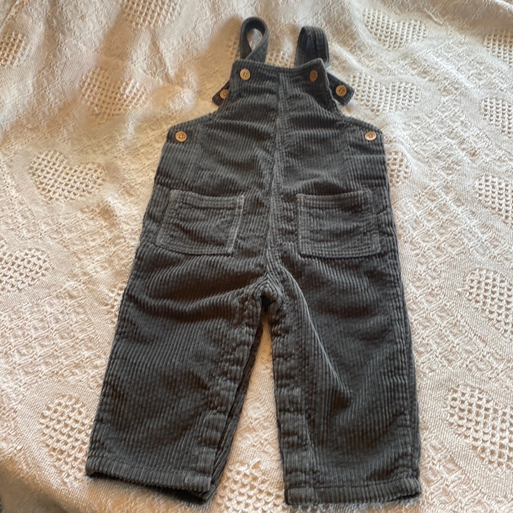 Little Co. Gray Corduroy Overalls. 18 mo